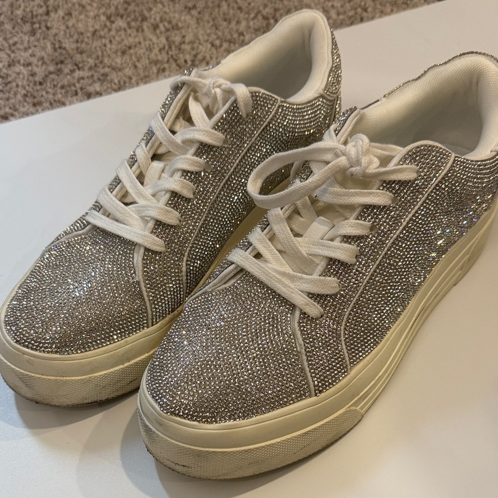 Jessica Simpson Sparkling Silver Sneakers